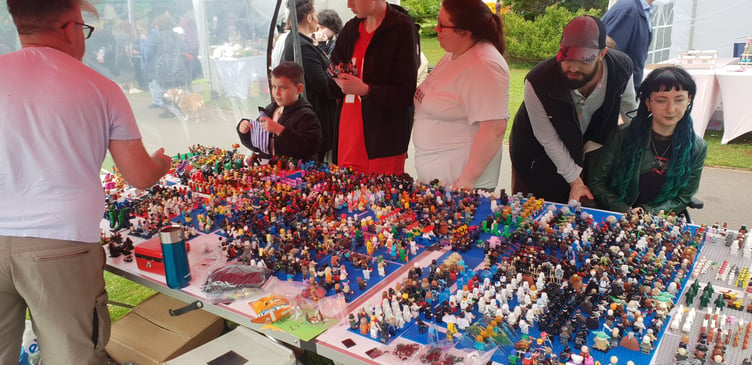 A stall with thousands of LEGO characters for sale proved popular not just with children visiting Wellington's spring fair in the park on Sunday.