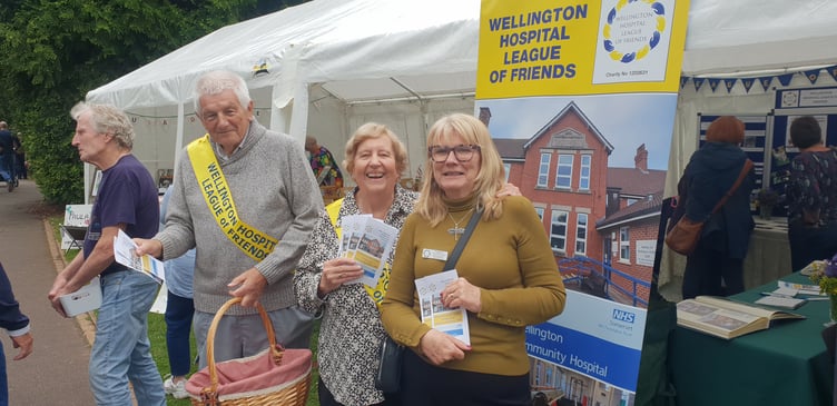 The range of NHS services in Wellington Community Hospital was being promoted by a league of friends stall in the spring fair in the park.