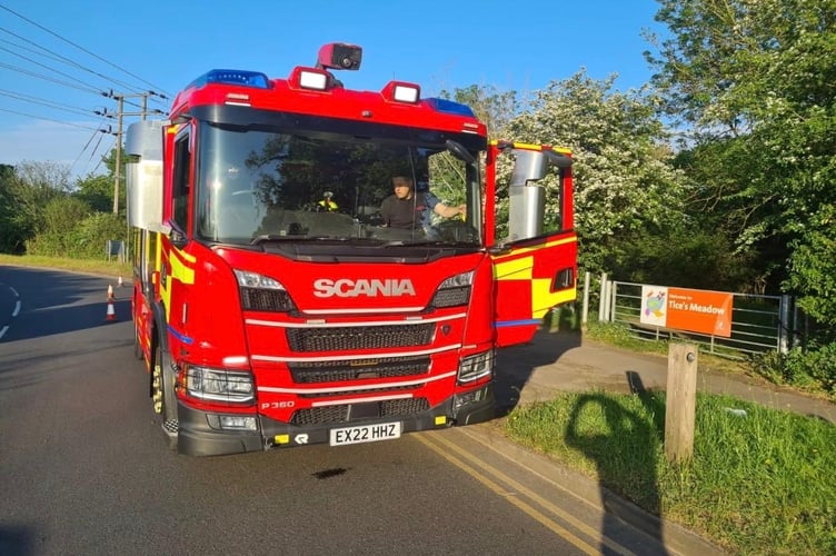 Fire engine at Tice's Meadow