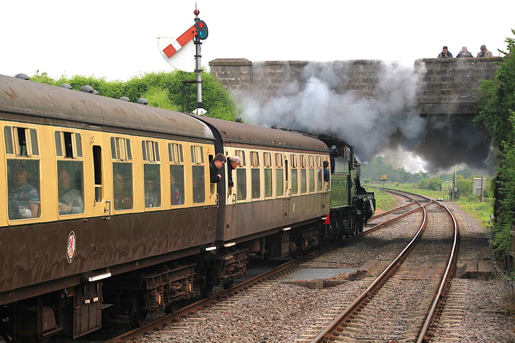 Getting up a head of steam to the delight of enthusiasts who flocked to the West Somerset Railway's weekend festival. PHOTO: George Ody.