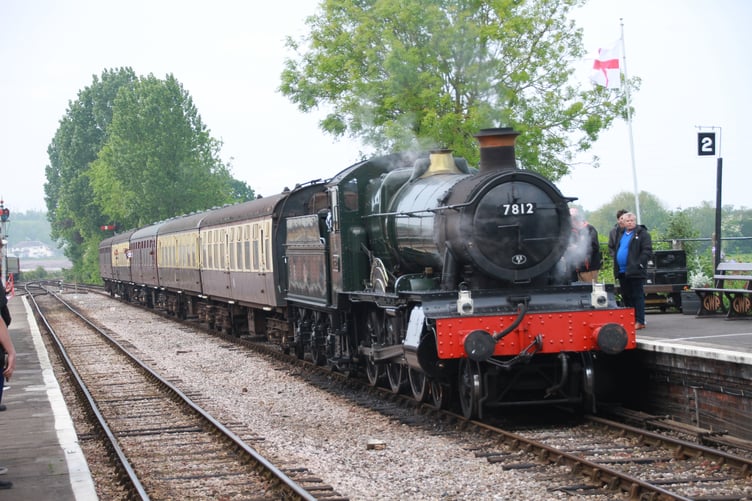 One of the West Somerset Railway's home fleet, GWR 7812 'Erlestoke Manor' joined visiting locomotives for a bank holiday weekend steam festival. PHOTO: George Ody.