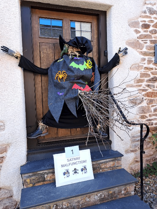 'Satnav Malfunction', entered byTerry Walker, took the funniest scarecrow award in the Wootton Courtenay festival. PHOTO: Ruth Walker.
