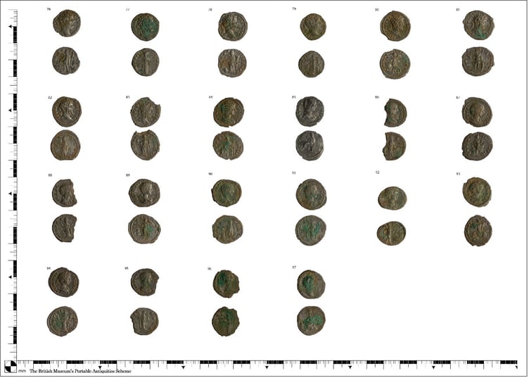 Roman silver coin hoard number 76-97.