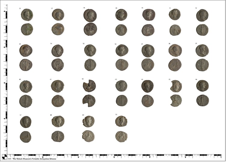 Roman silver coin hoard number 26-50.