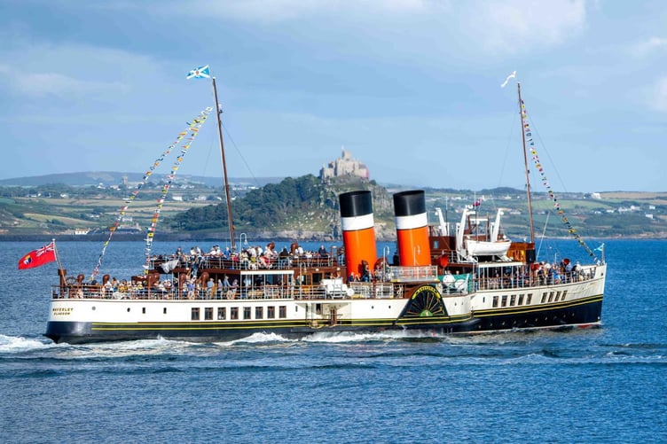 Waverley steaming past St Michael’s Mount in West Cornwall.