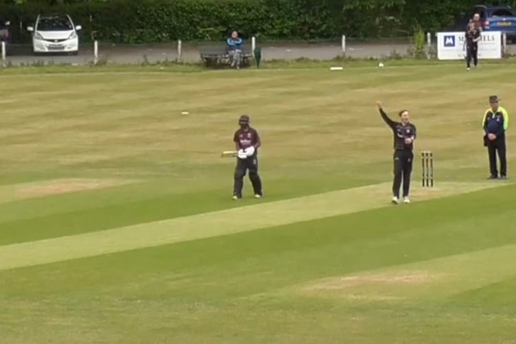 Nathan Thorpe celebrates taking his second wicket