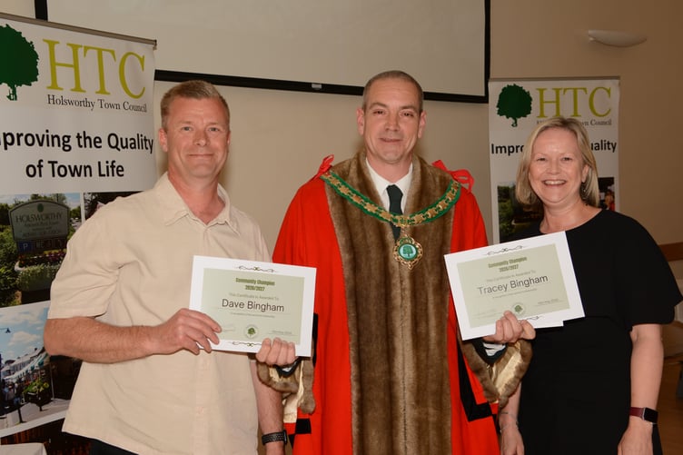 Dave Bingham and Tracey Bingham are celebrated for their work with Holsworthy football club (Picture: Rodney Parrish)