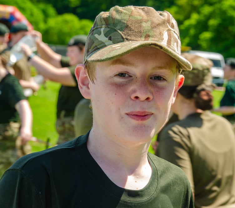 One of the cadets running the duck race.