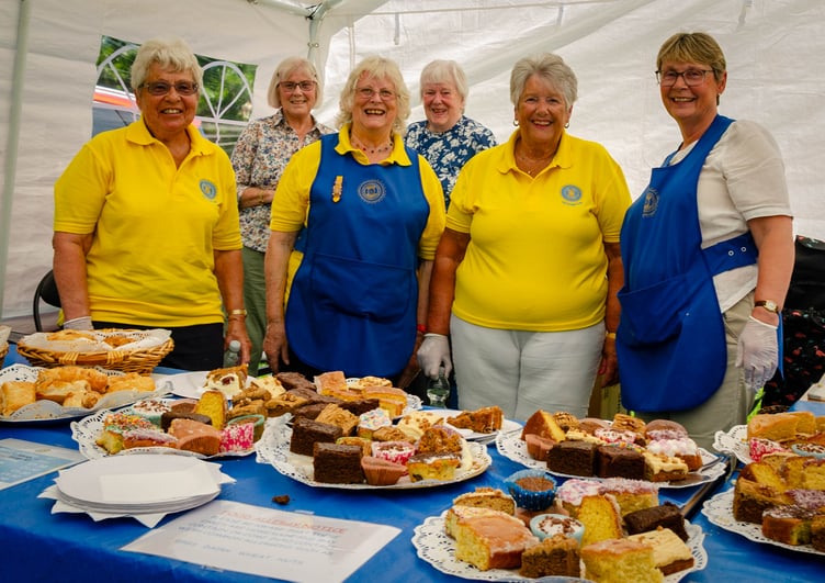 Okehampton's Inner Wheel manning the cake stall.