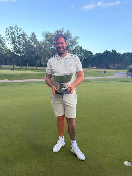 Sam Parsons is all smiles with the Waterlooville Open trophy