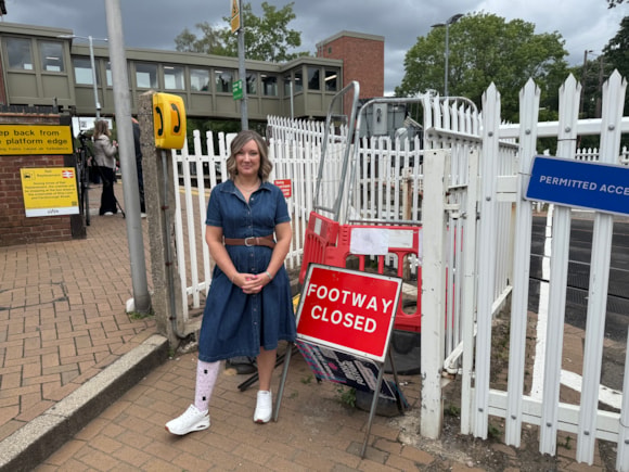 Lucy Ruck, who lost her leg in an accident at Farnborough North station.