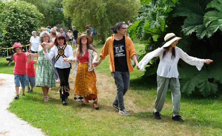 A serpent dance passed through the trees at Newhouse Farm in Tywardreath.