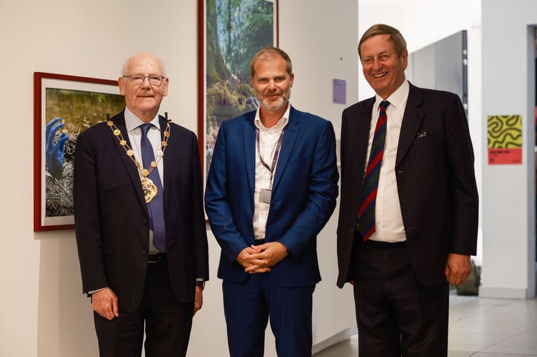 L-R: Mayor of Waverley, Joint Vice-Chancellor Mark Ellul, His Majesty’s Lord-Lieutenant of Surrey.