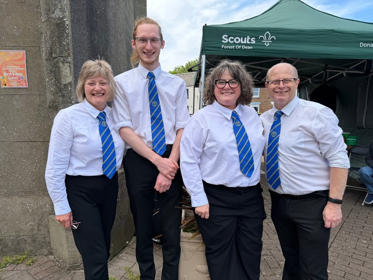 Kerry Ford, Rory Gordon, Kay Williams-Joslin and Neil Crowe of Lydney Town Band