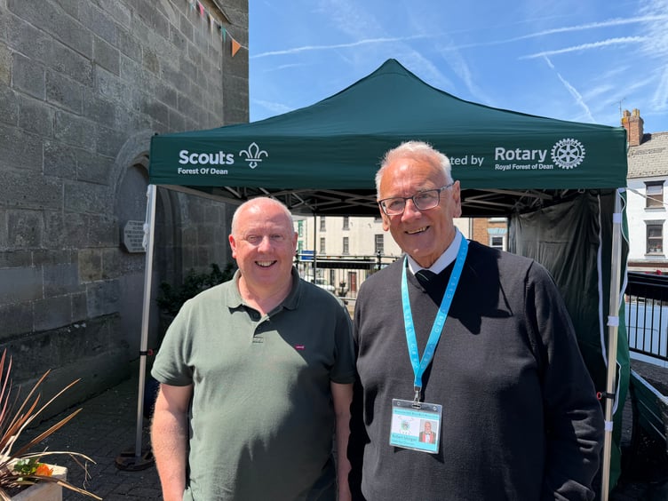 Mayor of Coleford Nick Penny and Vice Chair of Gloucestershire Brass Band Association Robert Morgan