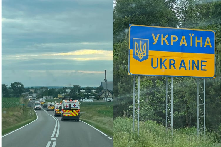 Convoy vehicles on the long journey to Ukraine, as part of the humanitarian mission. Picture credit Michael Alves