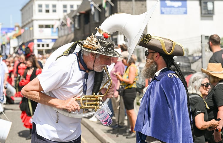 Falmouth Marine Band and Falmouth Town Crier (Picture: Hugh Hastings)