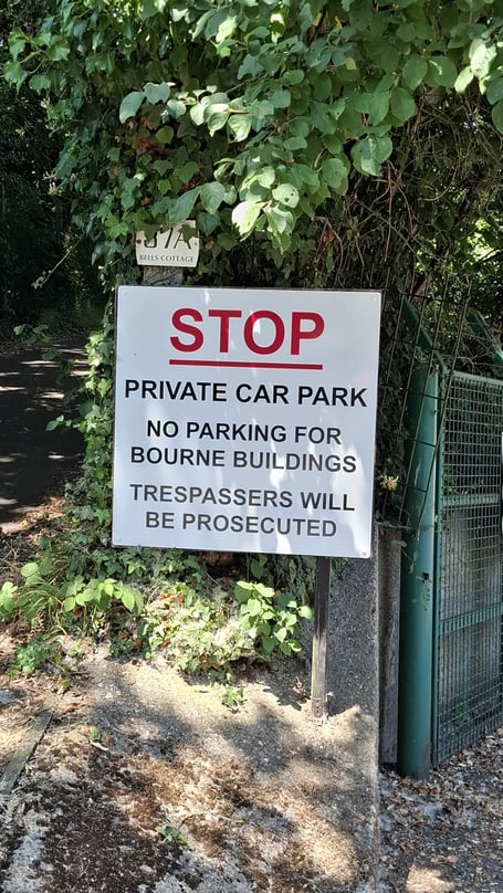 The parking notice at Guildford Road, Farnham.