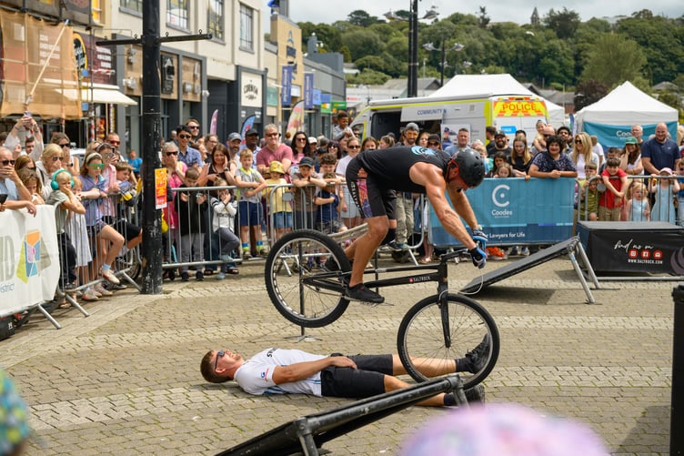 Cycling stunts on Lemon Quay during Truro's Childrens Day on Saturday, June 30, 2026 (Picture: PR4Photos/Truro BID)
