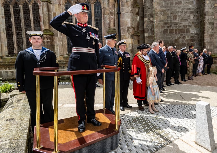 The Lord-Lieutenant of Cornwall Colonel Sir Edward Bolitho took the salute. (Picture: St Austell Town Council/Paul Williams) 