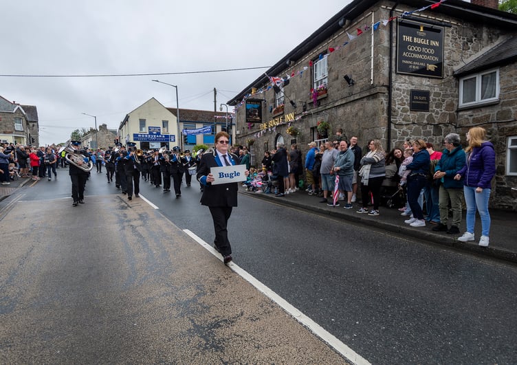 Bugle Silver Band had the honour of being the first band to march down to the festival field. (Picture: Paul Williams)