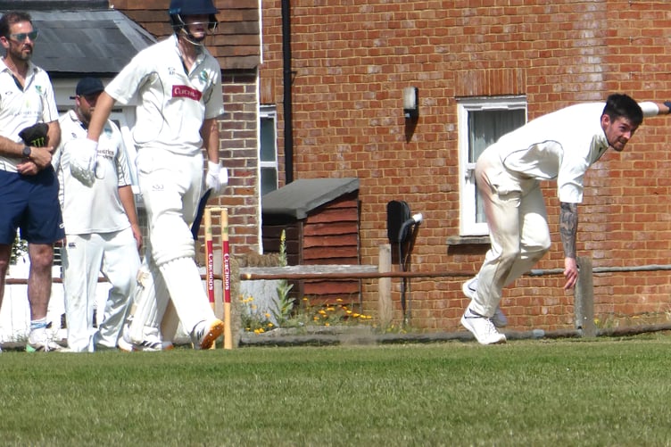Ali Mortiboys bowling for Waverley at Elstead, June 21st 2026.
