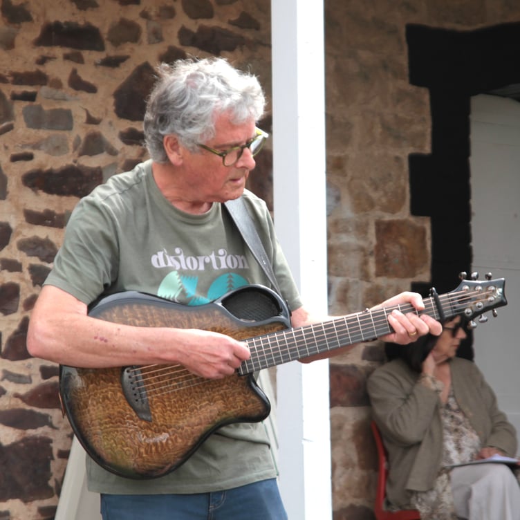 John Middleton, from Minehead, in action at the folk festival in Carhampton. PHOTO: George Ody.