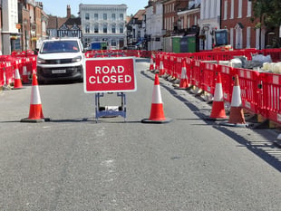 Farnham's Castle Street closed following burst water main