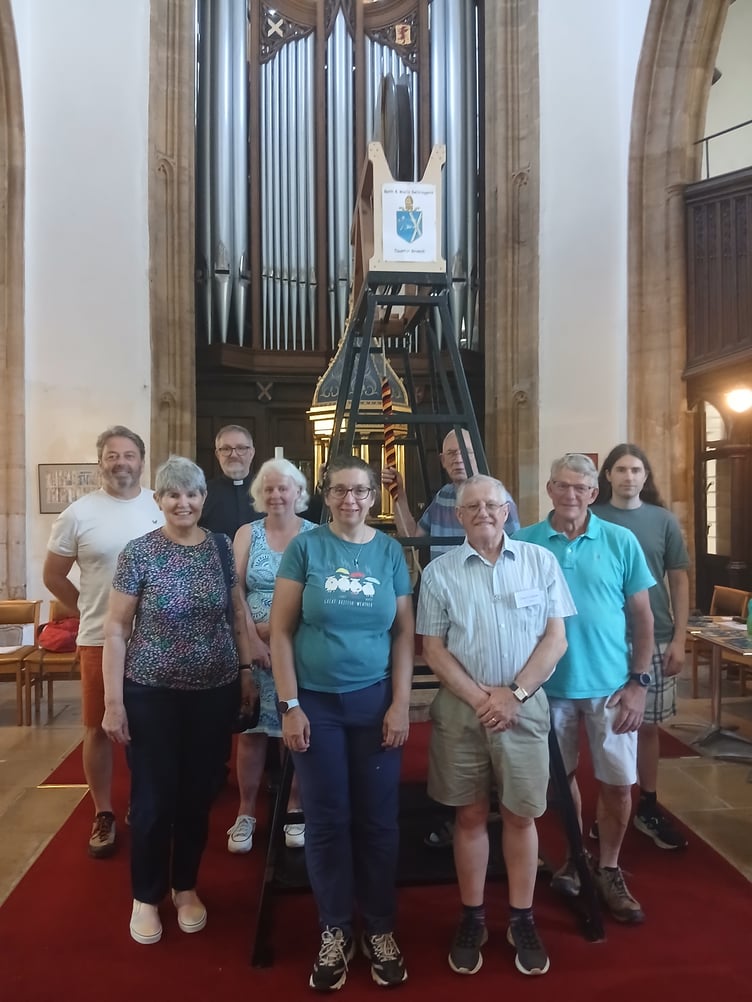 The bellringing team who took part in the patronal festival for St John's Church, Wellington.
