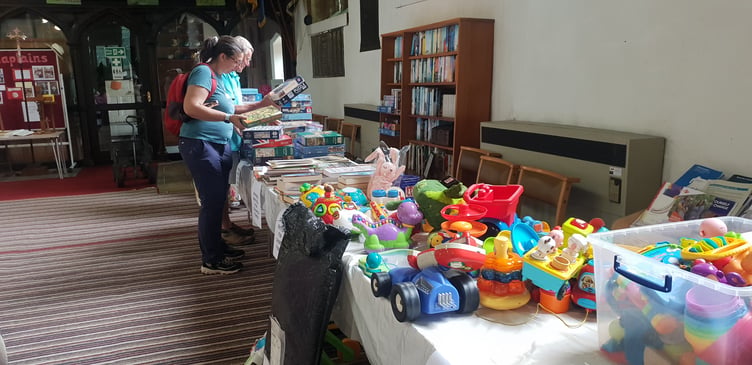 Toys and books were being sold to boost the coffers of St John's Church, Wellington, during the patronal festival weekend.