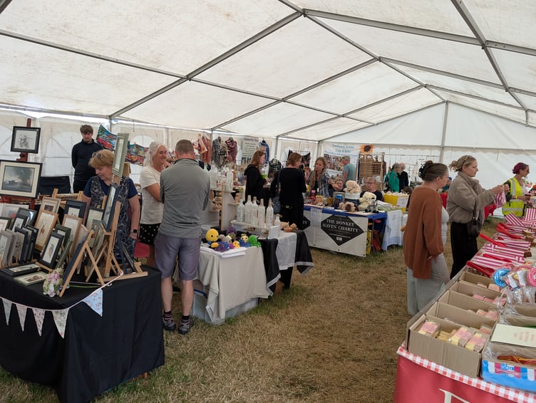 Inside the craft tent at Holsworthy Vintage Rally, multiple sellers showed their wares (Picture: White Ladder Creative)