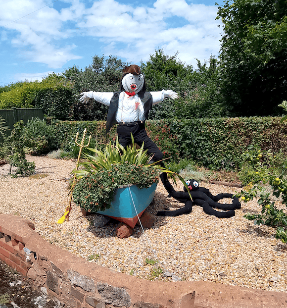 A nod to Watchet's seafaring tradition with this entry in the town's first scarecrow competition, complete with trident and octopus.