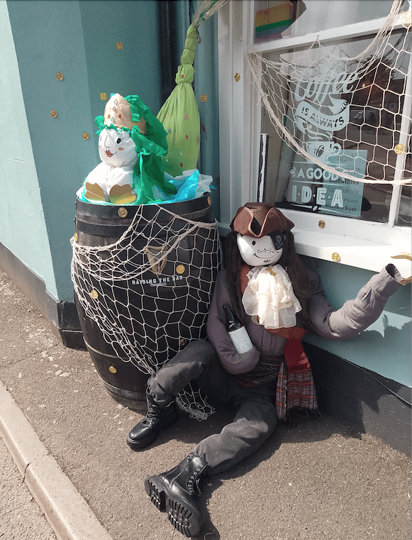 More seafaring influence with this scarecrow entry outside Watchet's West Somerset Hotel.