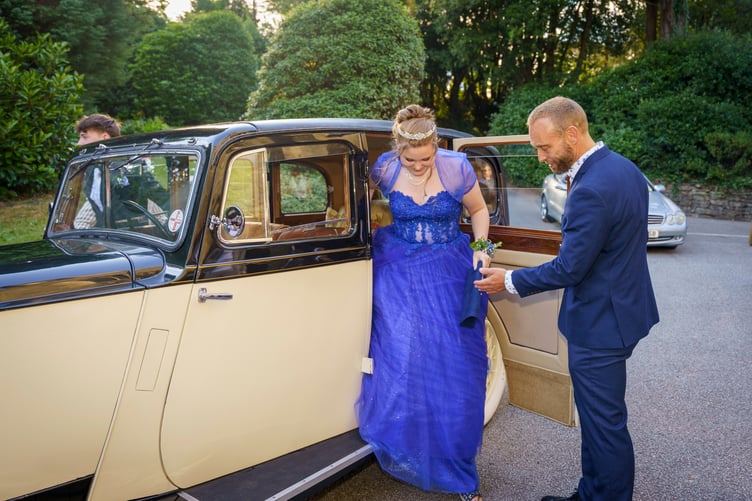 Head teacher Richard Clarke helped all students out of their vehicles at the Roseland Academy Prom 2026