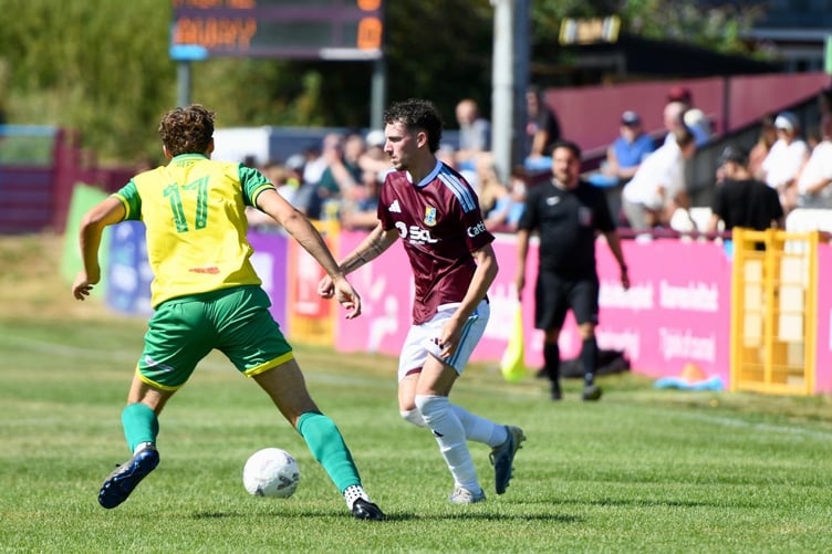 Kai Tanner in action during Farnham Town's Phyllis Tuckwell Trophy win against Badshot Lea
