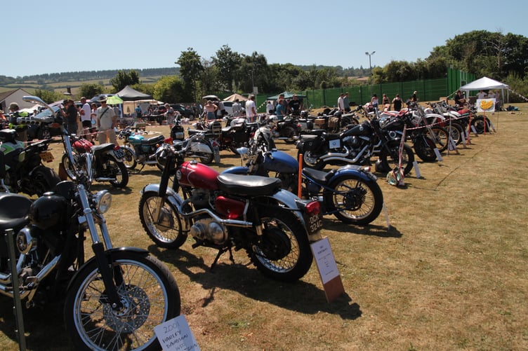 A large display of vintage motorcycles at Carhampton fete.  PHOTO: George Ody.