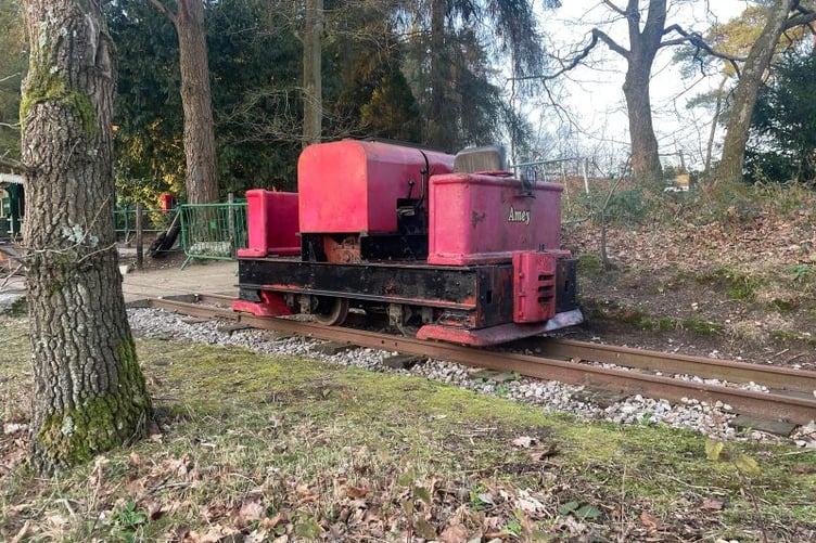 "Amey" left in an abandoned state before being restore by the Old Kiln Light Railway