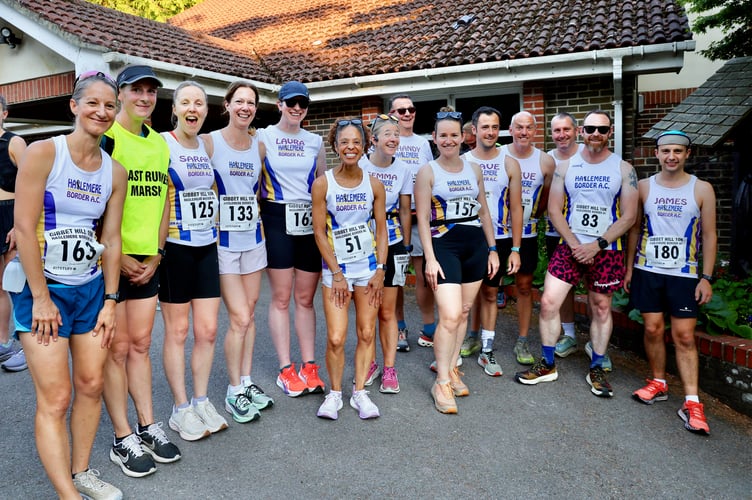 The Haslemere Border Athletic Club team at the Gibbet Hill 10k