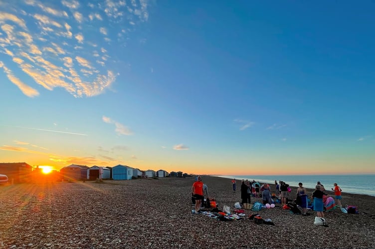 Sunrise swim, Hayling Island, 4.30am, June 21st 2026.
