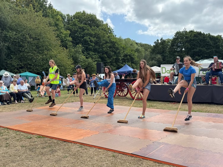 Broom dance finalists at the 2025 Dartmoor Folk Festival.