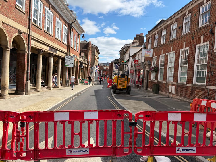 The Borough in Farnham town centre is currently closed to traffic.