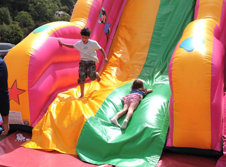 Andre Tirant enjoying a bouncy castle at Porlock Country Fair. PHOTO George Ody.