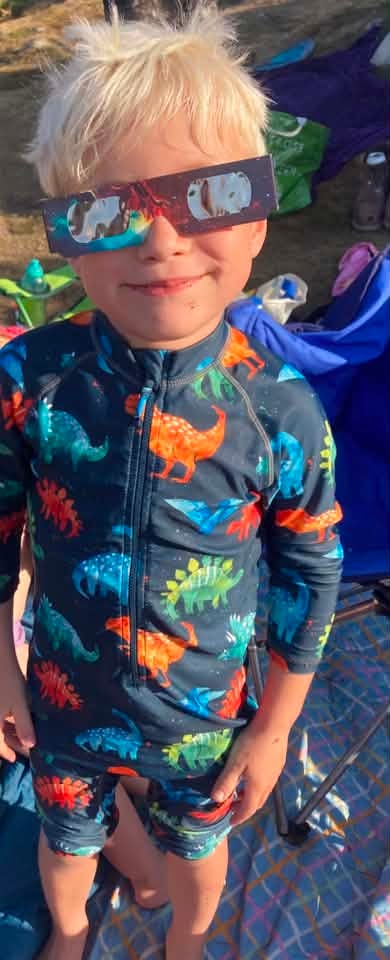 Showing off his glasses. Picture: Greta Bee.