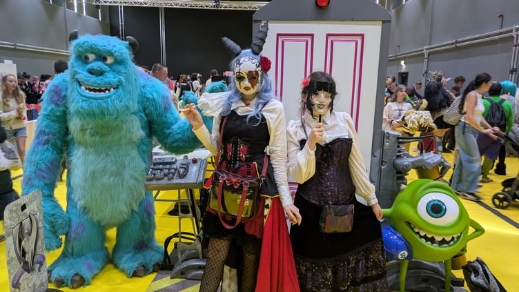 Steampunk fashion meets Mike and Sully from Monsters Inc at Truro Comic Con