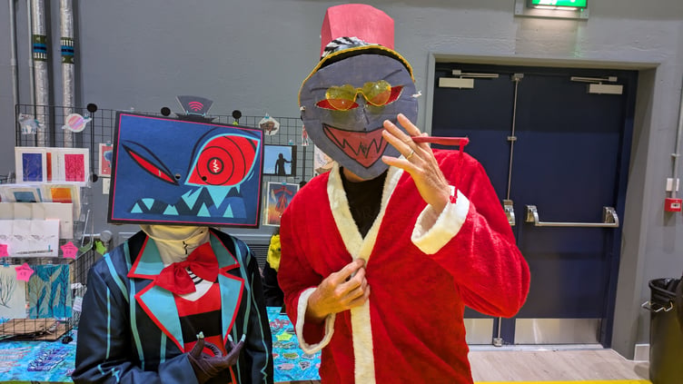 Vox and Alastor from Hazbin Hotel, at Truro Comic Con