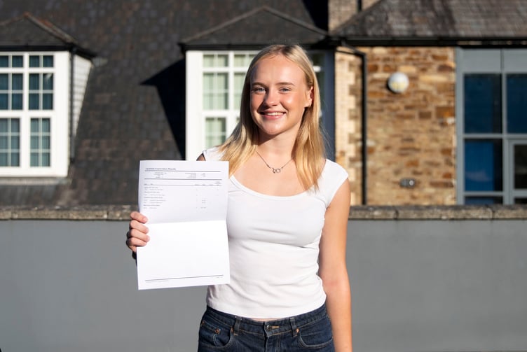 Truro School student Sophie achieved three A*s and an A, and is now fulfilling a lifelong dream to study medicine in Cardiff. “It’s been a lot of hard work to get here, so I’m happy about it,” she said. As head girl, Sophie worked with the Student Council to make sure younger pupils’ voices were heard. 