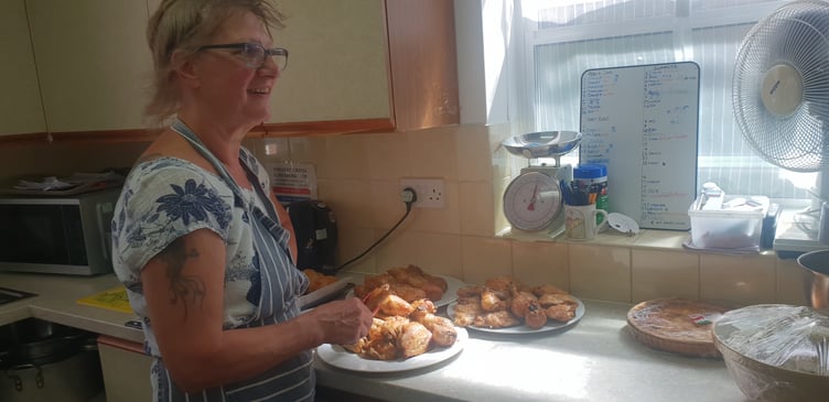 Wellington Old Vicarage chef Donna Munson with some of the food for a 70th birthday party for the Abbeyfield charity.