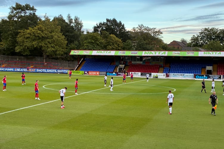 Action from Aldershot Town's National League Cup game against Fulham under-21s