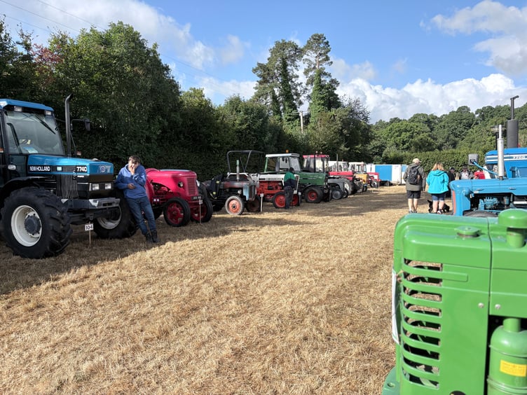 The vintage tractor display.