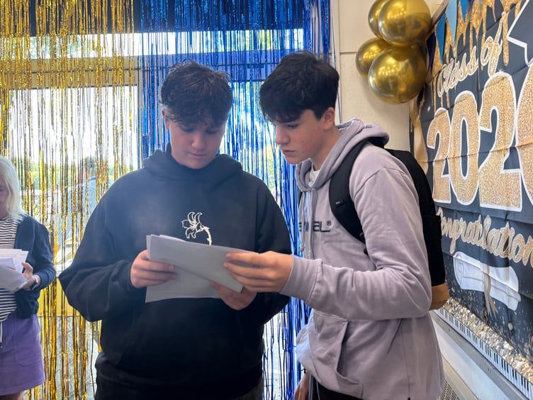Students collecting their results this morning
